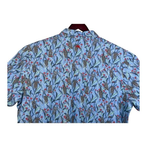 Tommy Bahama Men’s XXXL Nan Tiki Polo Shirt Short Sleeve Infinity Pool Blue Red - Picture 7 of 14